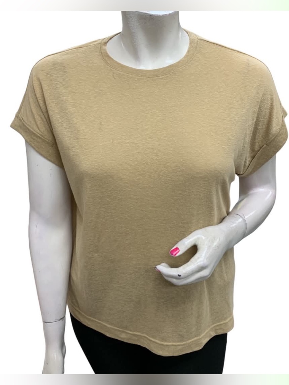 Jones Studio Sand Short Sleeve Crewneck Tee Size L